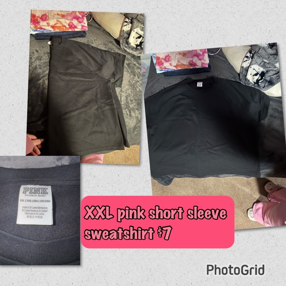 Pink short sleeve sweatshirt